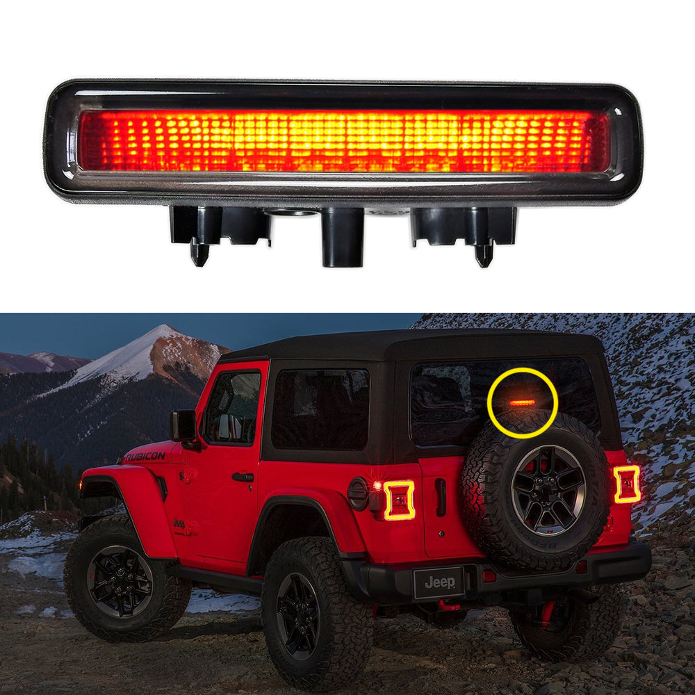 LED 3rd Brake Light for Jeep Wrangler JL JLU 2018 2019 2020 2021 Third Brake Light High Mount Stop Light -Smoke Lens