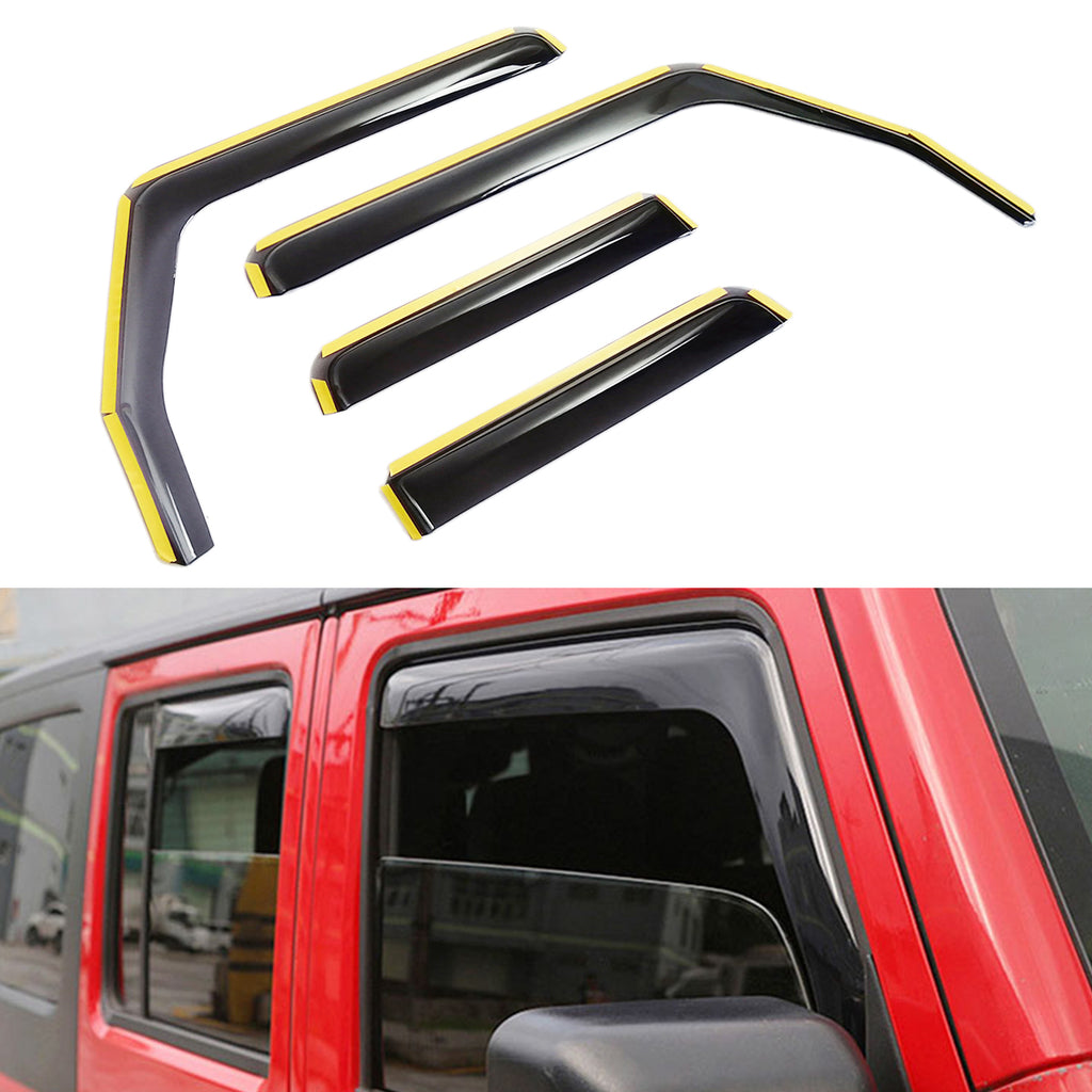 Side Window in-Channel Deflectors Ventvisor Visor for 2007-2018 Jeep Wrangler JK 4-Door