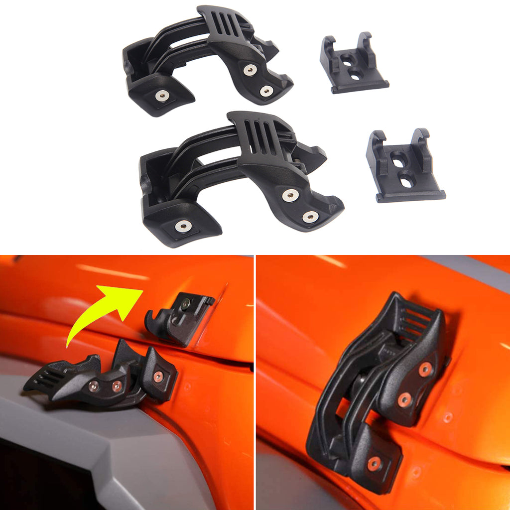 2X Aluminum Hood Latches Metal Hood Locking Catch Kit for 2007-2018 Jeep Wrangler JK JKU by XBEEK