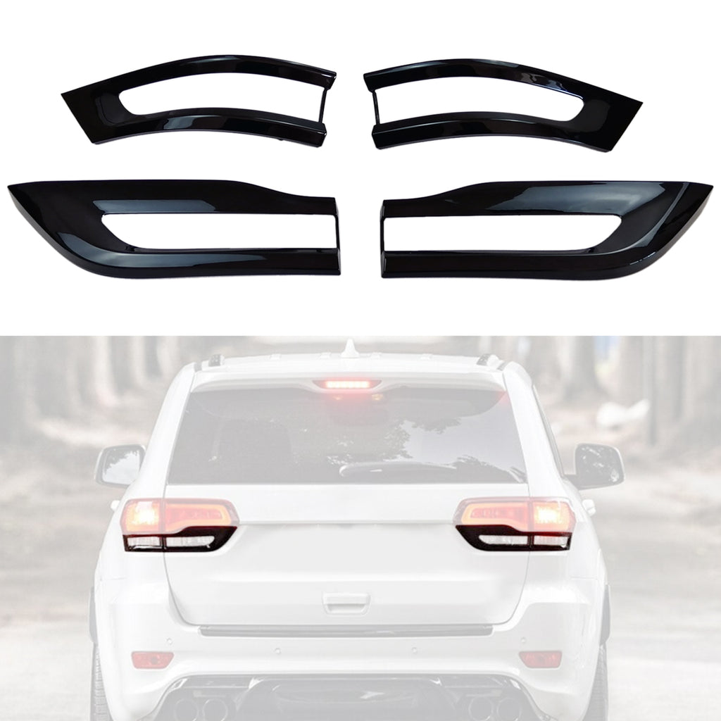 XBEEK Gloss Black Tail Light Trim Bezel Kit Replacement Compatible with 2014-2021 Jeep Grand Cherokee