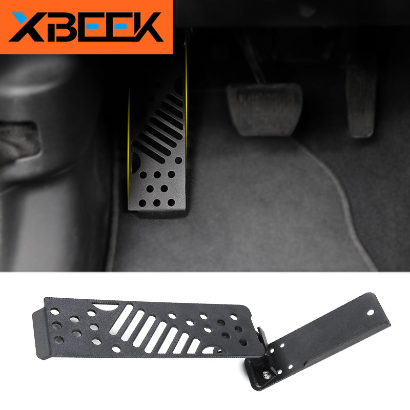 Left Side Foot Rest Pedal Plate Decoration Cover Metal Black for 2018+ Jeep Wrangler JL by XBEEK