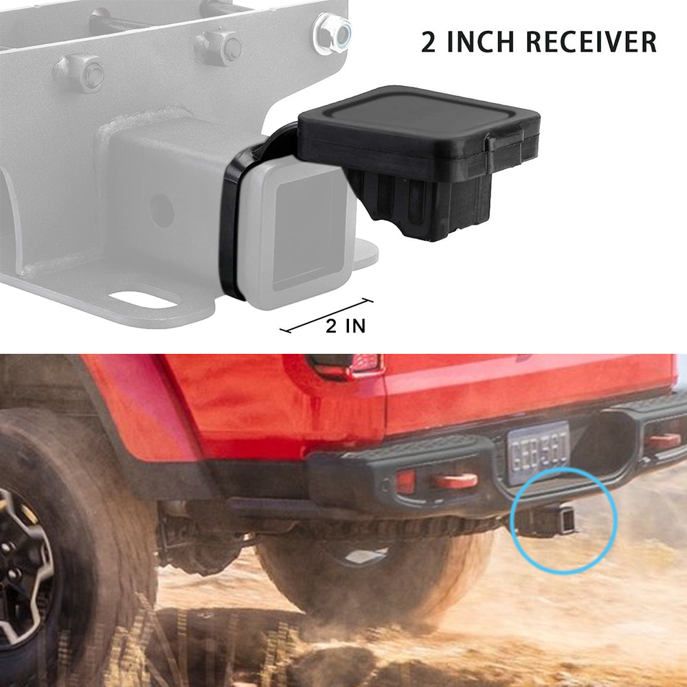 2'' Towing Trailer Hitch Receiver Tube Cover Rubber Plug for Jeep Wrangler JK JL