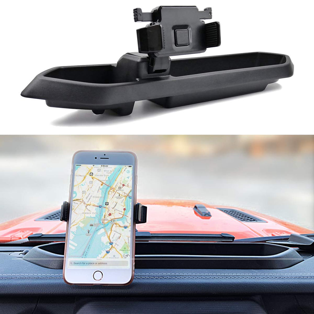 Phone Holder Mount Bracket with Dash Panel Storage Box for 2018-2019 2020 Jeep Wrangler JL by XBEEK