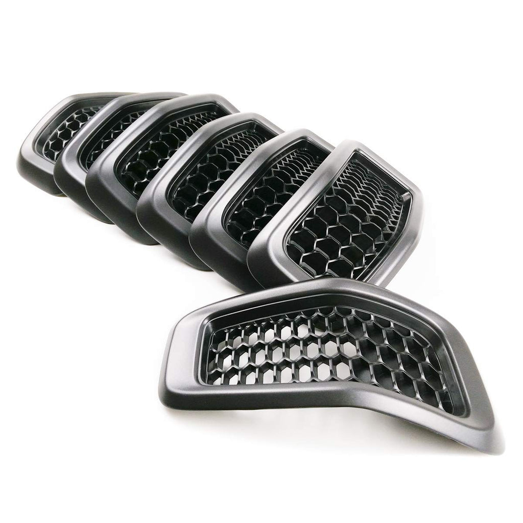 Front Grille Inserts For 2014-2016 Jeep Grand Cherokee – Glossy Black ABS, 7-Piece Set, Easy Install