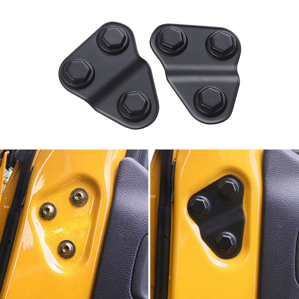 Door Screw Protector Cover Trim for 2018-2022 Jeep Wrangler JL and 2020+ Gladiator JT Black ABS (Pack of 2)