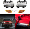 LED White DRL Amber Sequential Turn Signal with Front Fender Side Markers Wheel Eyebrow Light Kit for 2018-2020 Jeep Wrangler JL - Clear Lens (4PCS)