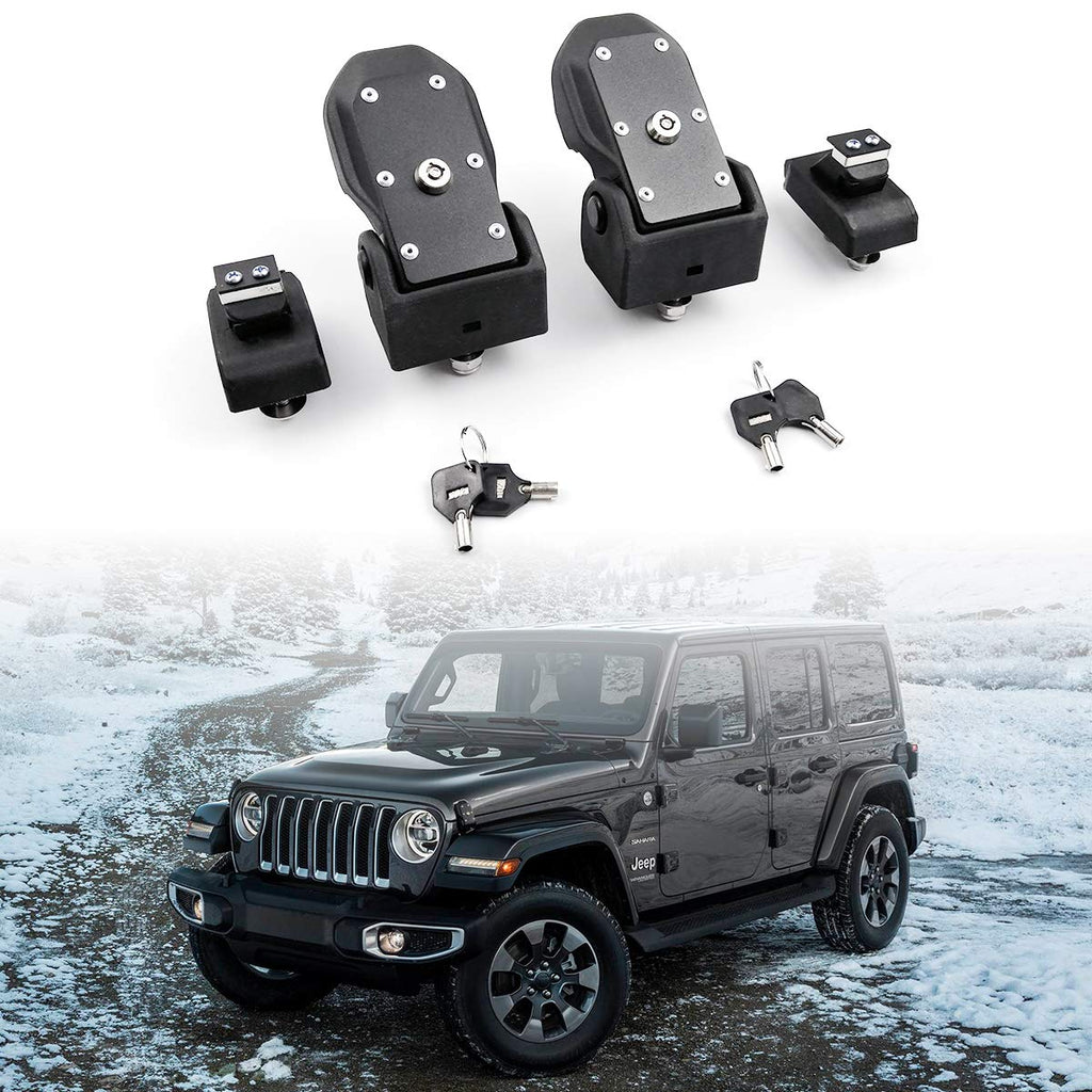 Hood Latches Hood Lock Catch Latches Kit Anti-Theft Original with Lock for Wrangler JK JL by XBEEK