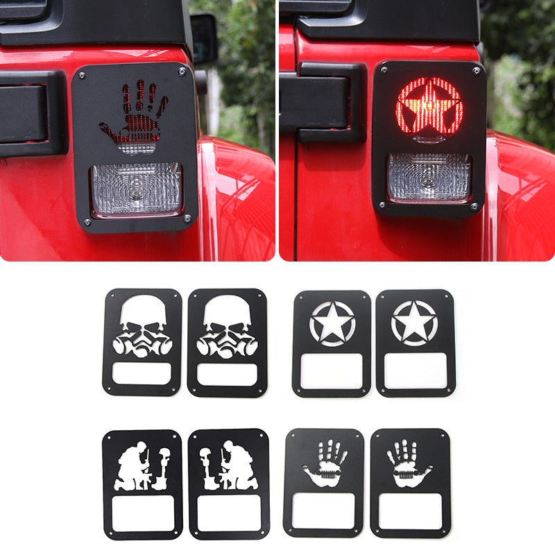 Tail Lamp Cover Trim Frame Rear Light Protecting Sticker for Jeep Wrangler JK 2007-2018 by XBEEK
