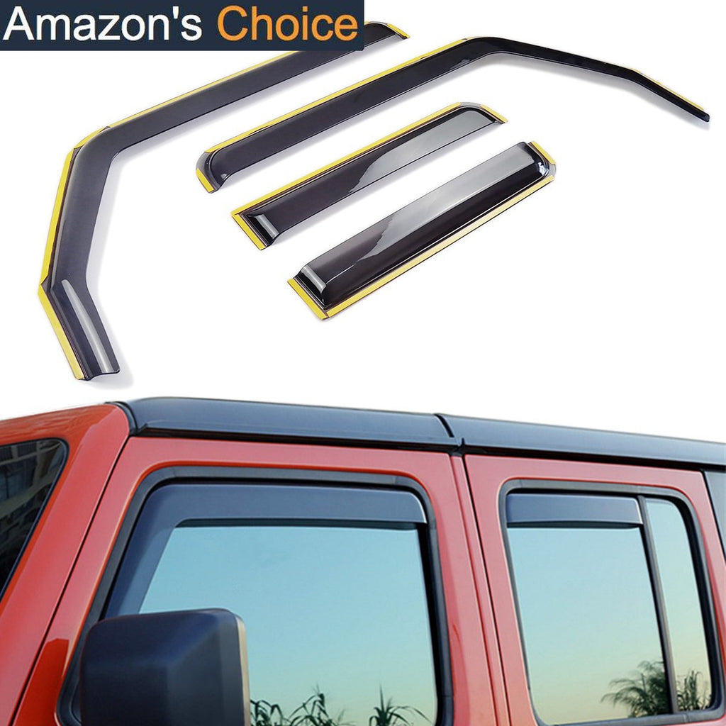 In-Channel Window Visor Side Deflector for 2018-2022 Jeep Wrangler JL Gladiator JT by XBEEK