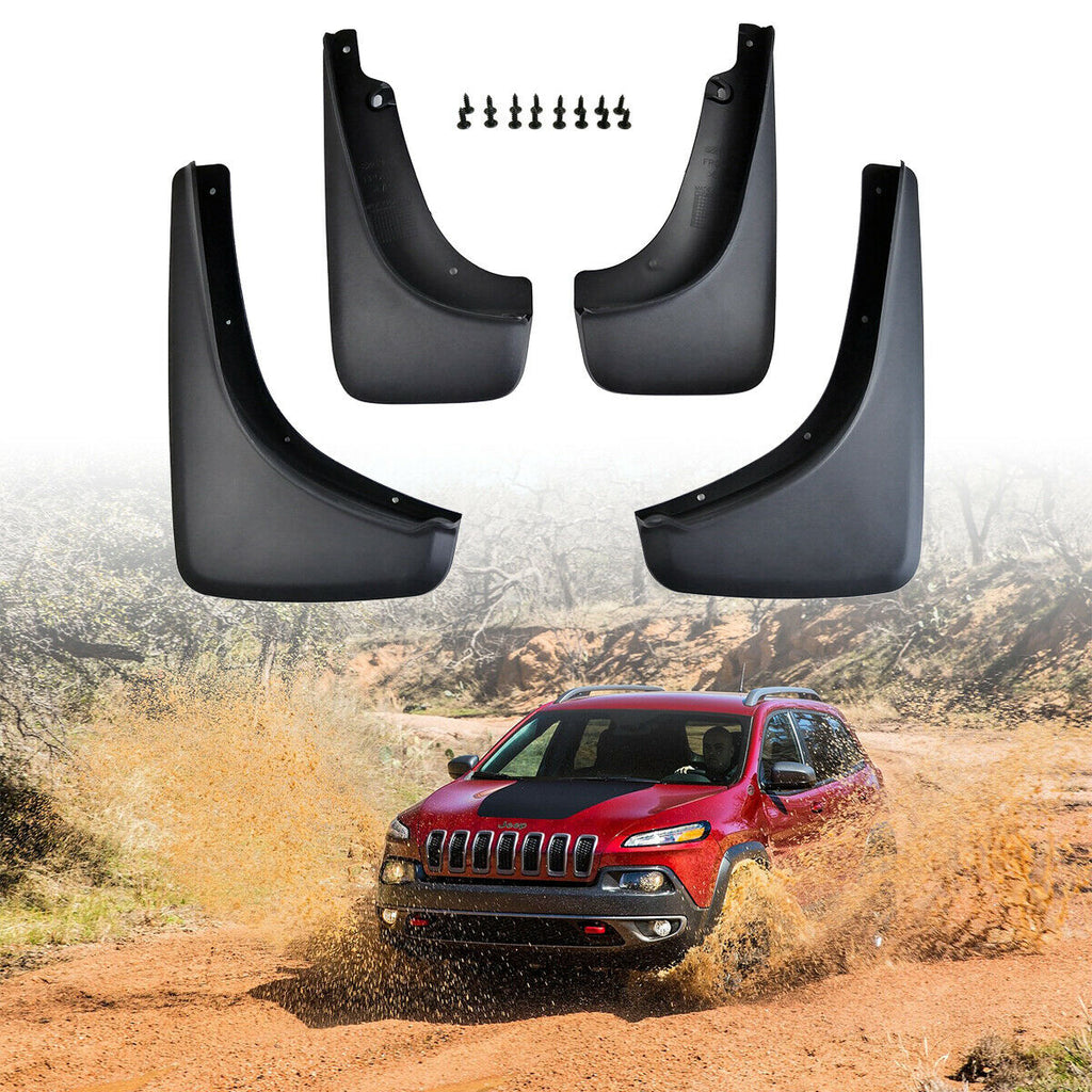 Mud Flaps Splash Guards Fender Flares for 2014-2018 Jeep Cherokee KL by XBEEK